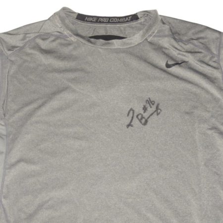 Jay Bromley Practice Worn & Autographed New York Giants Nike Pro Combat Compression Shirt
