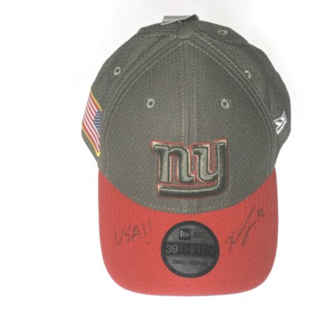 Kerry Wynn Autographed Official New York Giants Salute To Service New Era 39THIRTY Flex Hat