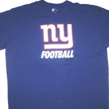 Kerry Wynn Training Worn Blue New York Giants Football Nike Shirt