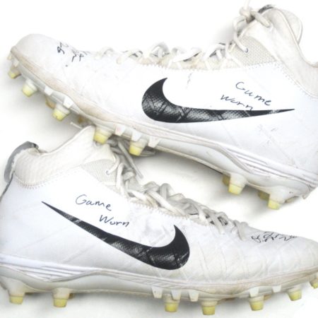 Orleans Darkwa 2017 New York Giants Game Used & Signed White & Black Nike Field General Cleats