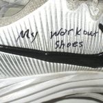 Orleans Darkwa New York Giants Training Worn & Signed White & Black Nike Vapor Turf Shoes - Image 6