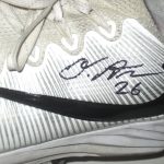 Orleans Darkwa New York Giants Training Worn & Signed White & Black Nike Vapor Turf Shoes - Image 5