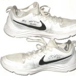Orleans Darkwa New York Giants Training Worn & Signed White & Black Nike Vapor Turf Shoes - Image 3