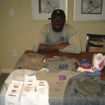 Orleans Darkwa with 2017 Practice Worn & Signed New York Giants #26 Nike Pro Combat Compression XL Shirt