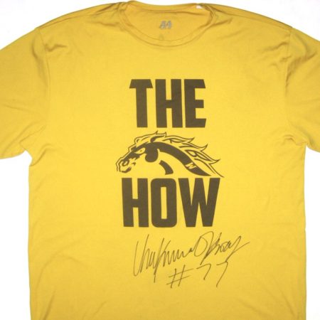 Chukwuma Okorafor 2017 Training Worn & Autographed Western Michigan Broncos A4 Shirt