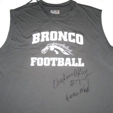 Chukwuma Okorafor Game Worn & Signed Western Michigan Broncos Football A4 3XL Sleeveless