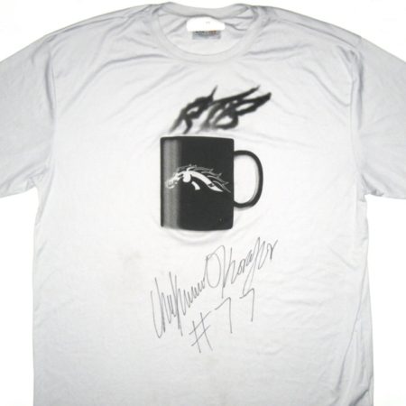 Chukwuma Okorafor Player Issued & Autographed White Western Michigan Broncos #77 A4 Shirt