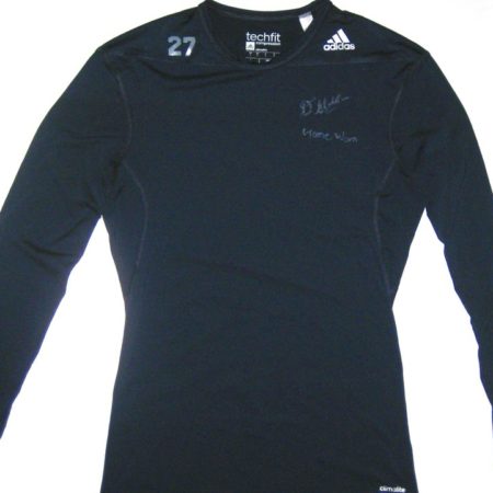 Ironhead Gallon Georgia Southern Eagles #27 Game Worn & Signed Blue Long Sleeve Adidas Compression Shirt