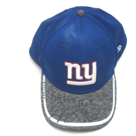 Jay Bromley 2016 Training Camp Worn & Signed Official New York Giants New Era 39Thirty Cap