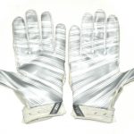 Jay Bromley New York Giants Game Worn & Signed White, Black & Silver Nike Superbad Gloves