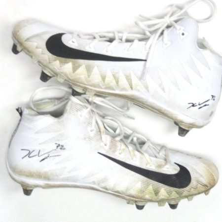 Kerry Wynn 2017 New York Giants Game Worn & Signed White, Black & Silver Nike Alpha Menace Cleats