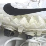 Kerry Wynn 2017 New York Giants Game Worn & Signed White, Black & Silver Nike Alpha Menace Cleats