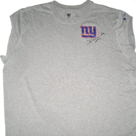Kerry Wynn Practice Worn & Signed Gray New York Giants Nike Dri-Fit Sleeveless
