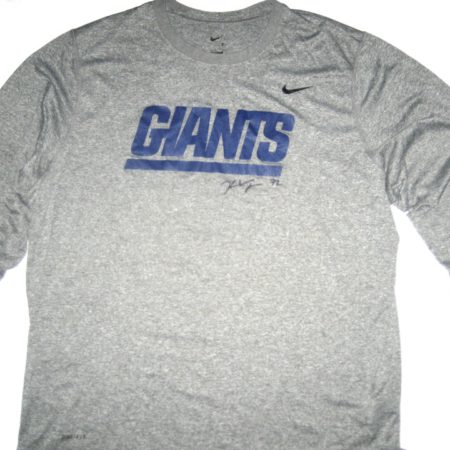Kerry Wynn Training Worn & Signed New York Giants Long Sleeve Nike Shirt