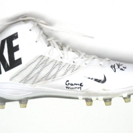 Orleans Darkwa 2017 New York Giants Game Used & Signed White & Black Nike Cleat