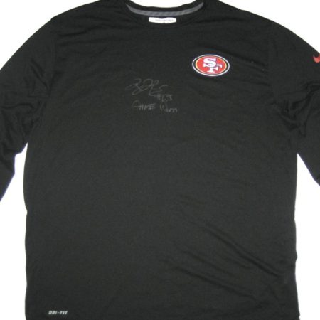Tony Jerod-Eddie Game Worn & Signed San Francisco 49ers #63 Long Sleeve Nike Dri-Fit Shirt