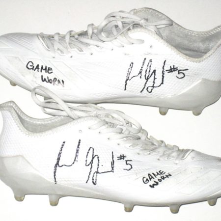 Frank Ginda San Jose State Spartans Game Used & Signed All-White Adidas Cleats