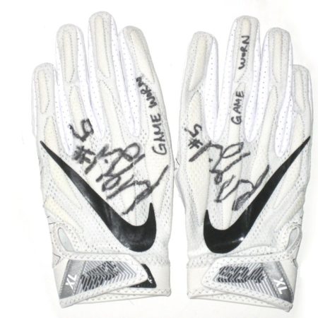 Frank Ginda San Jose State Spartans Game Used & Signed White & Black Nike SB4 Gloves