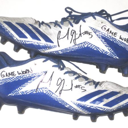 Frank Ginda San Jose State Spartans Game Used & Signed White & Blue Adidas Freak Cleats