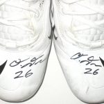 Orleans Darkwa 2017 New York Giants Game Worn & Signed White & Black Nike Cleats