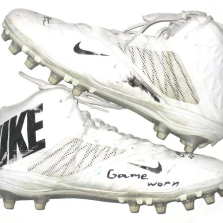 Orleans Darkwa 2017 New York Giants Game Used & Signed White & Black Nike Cleats