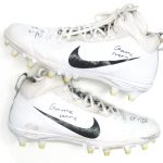 Orleans Darkwa 2017 New York Giants Game Used & Signed White & Black Nike Field General Cleats