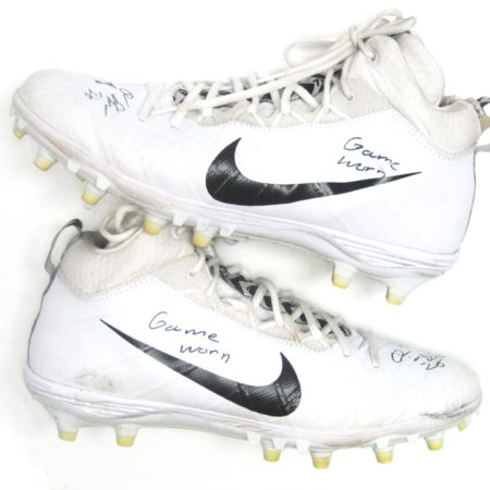 Orleans Darkwa 2017 New York Giants Game Used & Signed White & Black Nike Field General Cleats