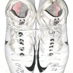 Orleans Darkwa 2017 New York Giants Game Worn & Signed White & Black Nike Field General Cleats