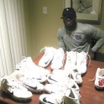 Orleans Darkwa with 2017 New York Giants Game Worn & Signed White & Black Nike Field General Cleats