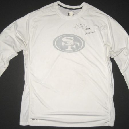 Tony Jerod-Eddie Game Worn & Signed Official San Francisco 49ers Long Sleeve Nike Dri-Fit 3XL Shirt – Great Wear!!!