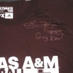 Tony Jerod-Eddie Training Worn & Signed Texas A&M Aggies Adidas 2XL Shirt - Worn as Member of San Francisco 49ers!
