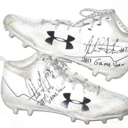 Austin Golson 2017 Auburn Tigers Game Used & Signed White & Black Under Armour Nitro Cleats