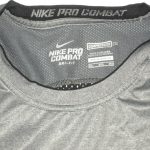 Ike Boettger Iowa Hawkeyes Game Worn & Signed Gray Nike Pro Combat Compression 3XL Shirt - Image 4
