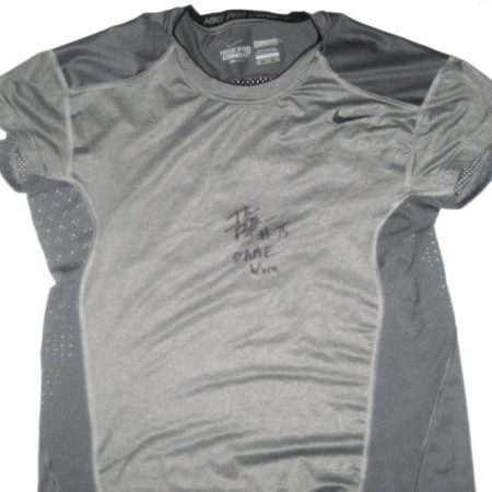 Ike Boettger Iowa Hawkeyes Game Worn & Signed Gray Nike Pro Combat Compression 3XL Shirt