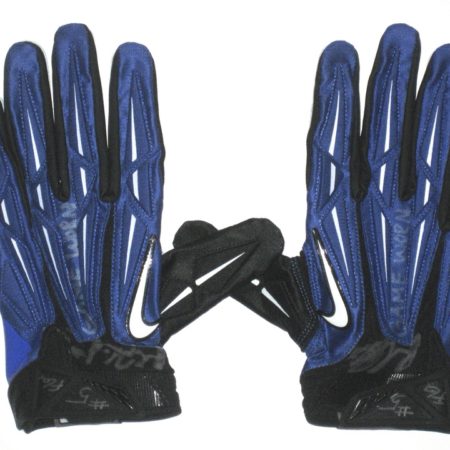 Frank Ginda San Jose State Spartans Game Worn & Signed Blue & White Nike Superbad Gloves