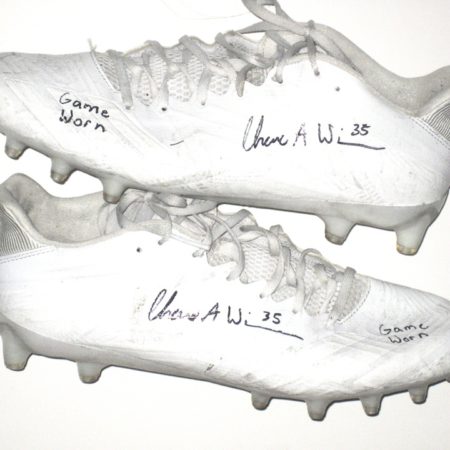 Shane Wimann Northern Illinois Huskies Game Used & Signed All-White Adidas Freak Cleats