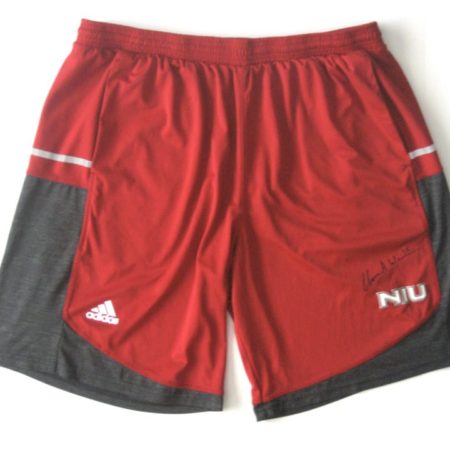 Shane Wimann Training Worn & Signed Official Northern Illinois Huskies #35 Adidas Shorts