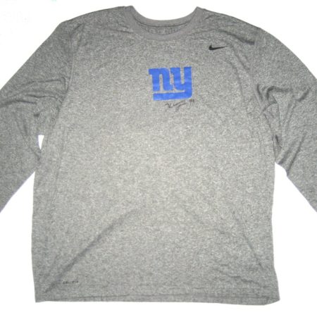 Kerry Wynn 2017 Player Issued & Signed New York Giants #72 Long Sleeve Nike Dri-FIT XXL Shirt