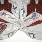 Orleans Darkwa 2017 New York Giants Game Worn & Signed Red & White Nike Vapor Jet Gloves
