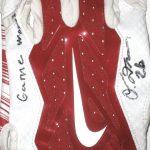 Orleans Darkwa 2017 New York Giants Game Worn & Signed Red & White Nike Vapor Jet Gloves