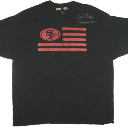 Tony Jerod-Eddie Practice Worn & Signed Black & Red San Francisco 49ers Shirt