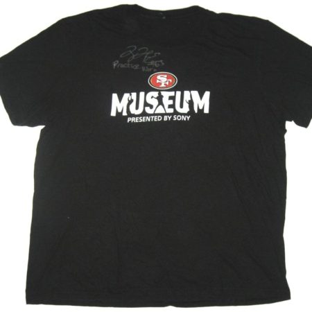 Tony Jerod-Eddie Practice Worn & Signed Black San Francisco 49ers Museum Shirt