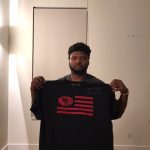 Tony Jerod-Eddie with Practice Worn & Signed Black & Red San Francisco 49ers 2XL Shirt