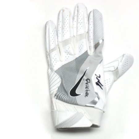 Kerry Wynn 2017 New York Giants Practice Worn & Signed White & Silver Nike XXL Glove