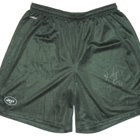 Michael Campbell 2013 Training Camp Worn & Signed Official New York Jets Reebok XL Shorts