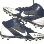 Tommy Myers Connecticut Huskies Game Worn & Signed White & Blue Nike Alpha Pro Cleats - Image 2