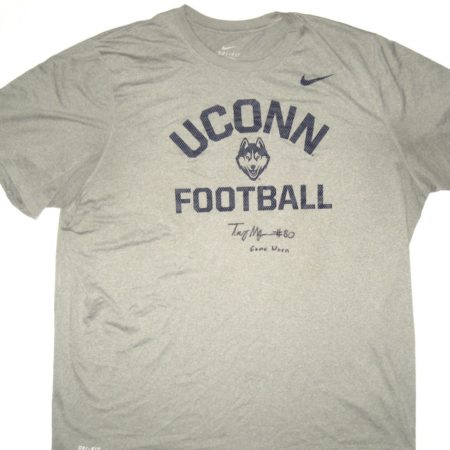 Tommy Myers Game Worn & Signed Connecticut Huskies Football Nike Dri-Fit Shirt