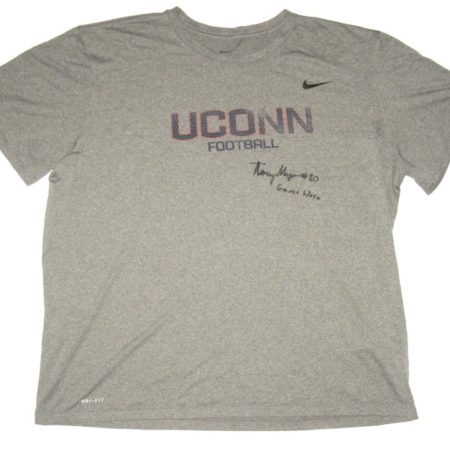 Tommy Myers Game Used & Signed Official Connecticut Huskies Football Nike Dri-Fit XXL Shirt