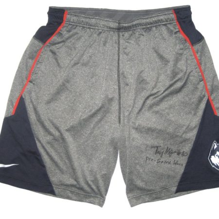 Tommy Myers Pregame Worn & Signed Official Connecticut Huskies Nike Dri-Fit XL Shorts