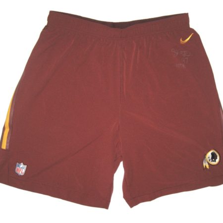 AJ Francis Training Worn & Signed Official Washington Redskins #97 Nike Speed Vent Performance 3XL Shorts